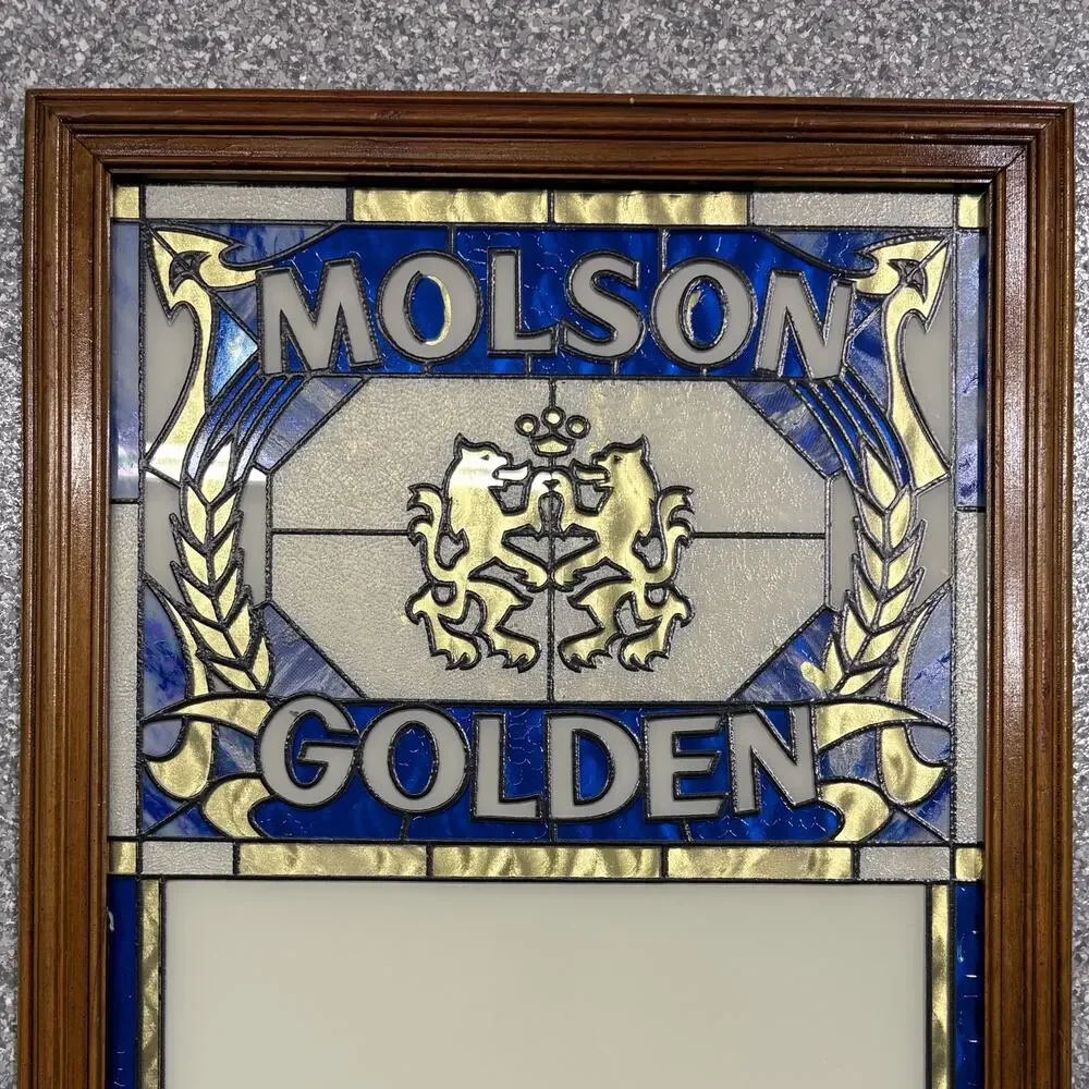 Vintage 1988 Stained Glass Dry Erase Message Board Bar Sign